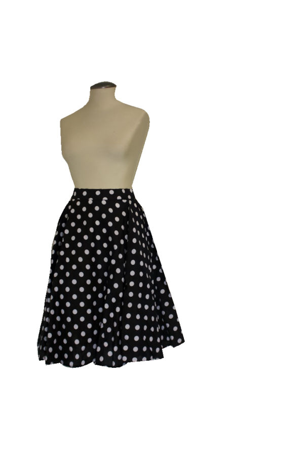 Flared Polkadot Midi Skirt - Image 2