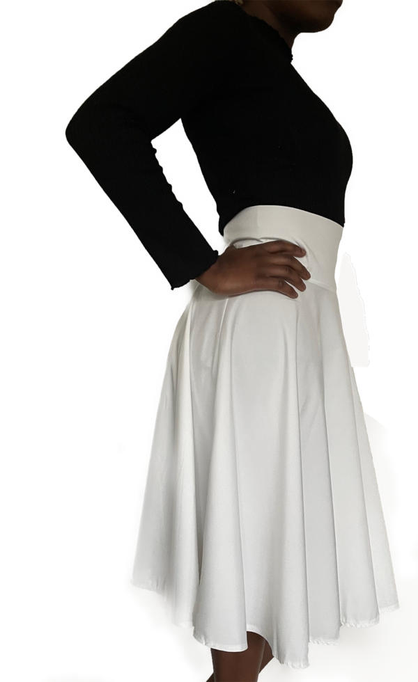 Flared White Midi Skirt - Image 2