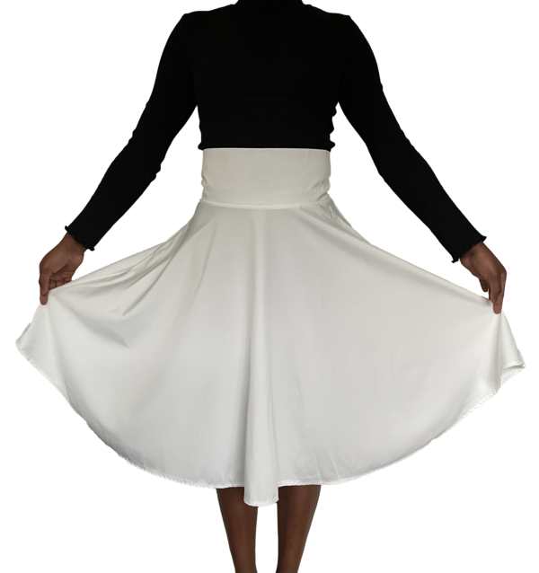 Flared White Midi Skirt - Image 4