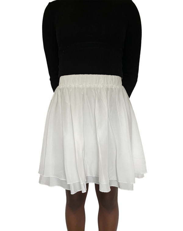 White Layered Mini Skirt