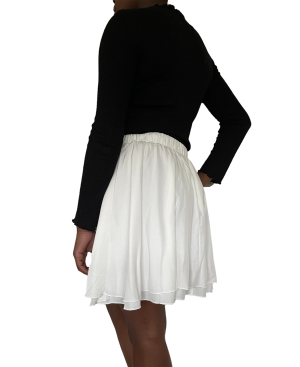 White Layered Mini Skirt - Image 3