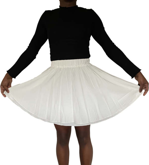 White Layered Mini Skirt - Image 4